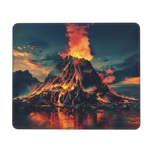 Hingor Mauspad mit Vulkan-Druck, genähte Kanten, Premium-Textur-Mauspad, rutschfeste Gummiunterseite, Mauspad für Gaming-Laptop, Computer Hingor Mauspad mit Vulkan-Druck, genähte Kanten, Premium-Textur-Mauspad, rutschfeste Gummiunterseite, Mauspad für Gaming-Laptop, Computer von Hingor