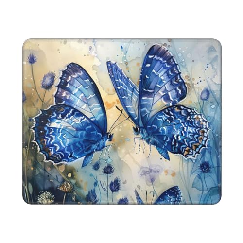 Hingor Mauspad mit blauen Schmetterlingen, personalisiertes Mauspad, wasserdichtes Mauspad, rutschfeste Gummiunterseite, Computer-Mauspads für kabellose Maus Hingor Mauspad mit blauen Schmetterlingen, personalisiertes Mauspad, wasserdichtes Mauspad, rutschfeste Gummiunterseite, Computer-Mauspads für kabellose Maus von Hingor