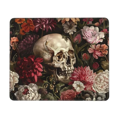 Hingor Mauspad mit floralem Totenkopf-Druck und genähten Kanten, Premium-Textur-Mauspad, rutschfeste Gummiunterseite, Mauspad für Gaming-Laptop und Computer Hingor Mauspad mit floralem Totenkopf-Druck und genähten Kanten, Premium-Textur-Mauspad, rutschfeste Gummiunterseite, Mauspad für Gaming-Laptop und Computer von Hingor