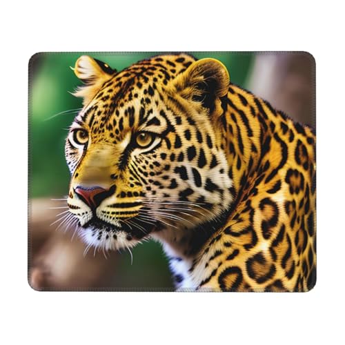 Hingor Mauspad mit gelbem Leopardenmuster und genähten Kanten, Premium-Textur-Mauspad, rutschfeste Gummiunterseite, Mauspad für Gaming, Laptop, Computer Hingor Mauspad mit gelbem Leopardenmuster und genähten Kanten, Premium-Textur-Mauspad, rutschfeste Gummiunterseite, Mauspad für Gaming, Laptop, Computer von Hingor