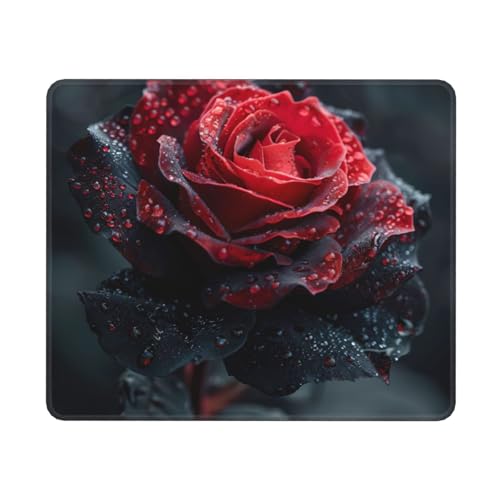 Hingor Mauspad mit rotem und schwarzem Rosenmuster, personalisiertes Mauspad, wasserdichtes Mauspad, rutschfeste Gummiunterseite, Computer-Mauspads für kabellose Maus Hingor Mauspad mit rotem und schwarzem Rosenmuster, personalisiertes Mauspad, wasserdichtes Mauspad, rutschfeste Gummiunterseite, Computer-Mauspads für kabellose Maus von Hingor