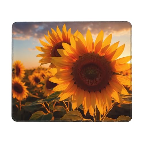 Hingor Mauspad mit stilvollem Sonnenblumen-Druck und genähten Kanten, Premium-Textur-Mauspad, rutschfeste Gummiunterseite, Mauspad für Gaming, Laptop, Computer Hingor Mauspad mit stilvollem Sonnenblumen-Druck und genähten Kanten, Premium-Textur-Mauspad, rutschfeste Gummiunterseite, Mauspad für Gaming, Laptop, Computer von Hingor