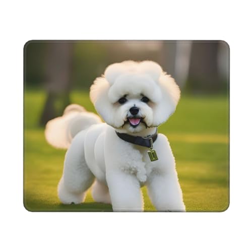 Mauspad mit Bichon Frisé-Motiv Hund auf dem Gras, personalisiertes Mauspad, wasserdichtes Mauspad, rutschfeste Gummiunterseite, Computer-Mauspads für kabellose Maus Mauspad mit Bichon Frisé-Motiv Hund auf dem Gras, personalisiertes Mauspad, wasserdichtes Mauspad, rutschfeste Gummiunterseite, Computer-Mauspads für kabellose Maus von Hingor