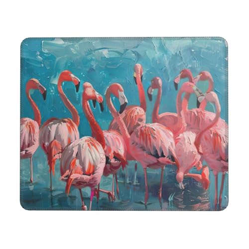 Mauspad mit Flamingo-Druck, genähte Kanten, Premium-Textur-Mauspad, rutschfeste Gummiunterseite, Mauspad für Gaming-Laptop und Computer Mauspad mit Flamingo-Druck, genähte Kanten, Premium-Textur-Mauspad, rutschfeste Gummiunterseite, Mauspad für Gaming-Laptop und Computer von Hingor