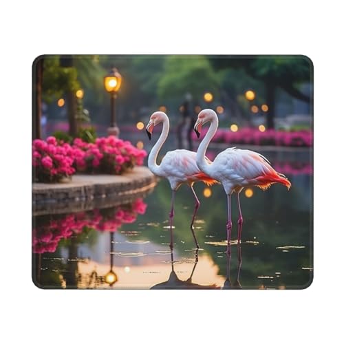 Mauspad mit pinkem Flamingo-Druck, personalisiertes Mauspad, wasserdichtes Mauspad, rutschfeste Gummiunterseite, Computer-Mauspads für kabellose Maus von Hingor