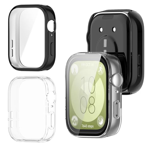 Hinnwer 2 Stück Hülle für Huawei Watch Fit 3 Schutzhülle, HD Stoßfestes Weiche TPU Cover Rundum Display Schutz Anti-Kratz Schutz Gehäuse für Huawei Watch Fit 3 Schutz Case (Transparent+Schwarz) Hinnwer 2 Stück Hülle für Huawei Watch Fit 3 Schutzhülle, HD Stoßfestes Weiche TPU Cover Rundum Display Schutz Anti-Kratz Schutz Gehäuse für Huawei Watch Fit 3 Schutz Case (Transparent+Schwarz) von Hinnwer