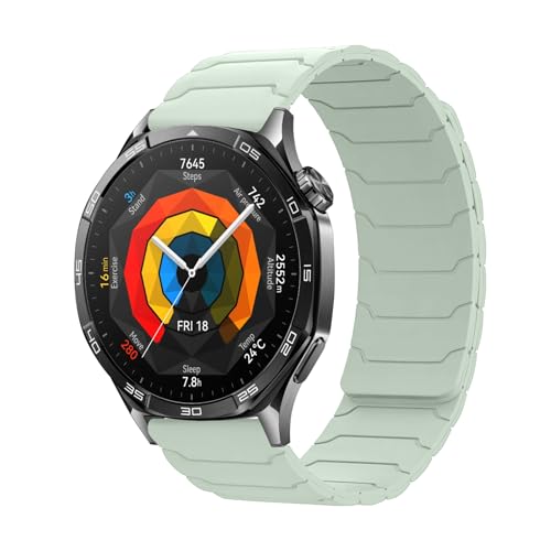Hinnwer 20mm Armband Kompatibel mit Amazfit Active 2/Amazfit Active/GTR Mini/GTS 4/GTS 4 Mini/Bip 3, Starke Magnetische Loop Silikon Ersatzarmband für Amazfit Bip 3 Pro/GTS 3/GTS 2e Hellgrün von Hinnwer