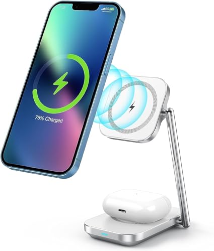2 in 1 Wireless Charger , Hinyx Apple Mag-Safe Induktive Ladestation, Faltbare Kabelloses Ladegerät Kompatibel iPhone/1514/13 12/Pro/Pro Max/Plus/Mini/XS/XR/X/8, Samsung Phones, AirPods 3/Pro/2 2 in 1 Wireless Charger , Hinyx Apple Mag-Safe Induktive Ladestation, Faltbare Kabelloses Ladegerät Kompatibel iPhone/1514/13 12/Pro/Pro Max/Plus/Mini/XS/XR/X/8, Samsung Phones, AirPods 3/Pro/2 von Hinyx
