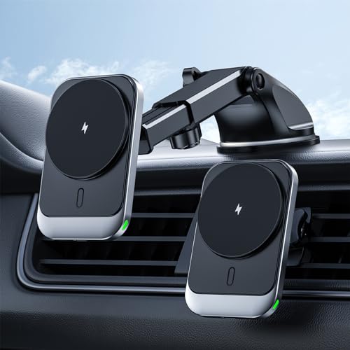 für MagSafe Car Charger Mount, Magnetisches drahtloses Autoladegerät für iPhone 14/13/12, 14/13/12 Pro, 14/13/12 Pro Max, 14 Plus, 13/12 Mini von Hinyx