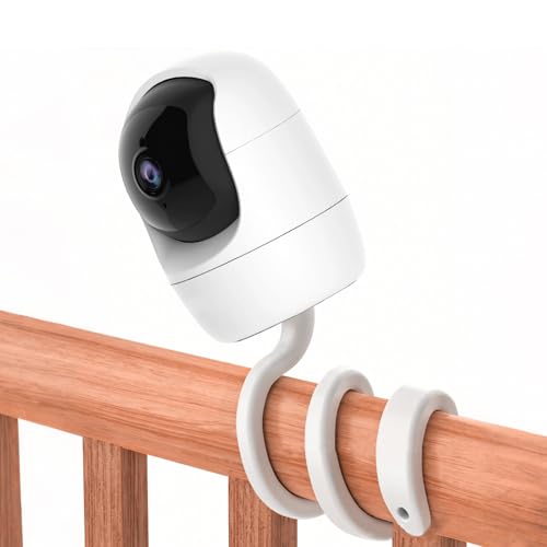 Hioip Universal Babyphone Halterung für Alle Gängigen Modelle Kompatibel mit 1/4" Gewinde Flexibel Faltbar Verstellbar Länge 42cm Ideal für Babyphone-Kameras im Kinderzimmer (Weiß) von Hioip