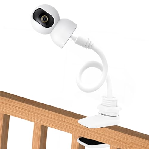 Universal Babyphone Halterung, Baby Monitor Holder Flexible Kamera Halterung mit 1/4 Zoll Schraube, Clip Krippenhalter Security für SpaceView S/SpaceView Pro Babyfon Kinderzimmer Babybett (Weiß) von Hioip