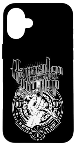 Aufgewachsen auf Old School Hip Hop und Mikrofon Graffiti Rap Hülle für iPhone 16 Plus von Hip Hop Face Brand by Zoel One