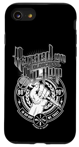 Aufgewachsen auf Old School Hip Hop und Mikrofon Graffiti Rap Hülle für iPhone SE (2020) / 7 / 8 von Hip Hop Face Brand by Zoel One