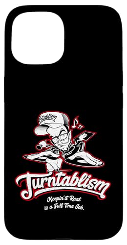 Turntablism Vinyl Record Plattenspieler DJ Disc Jockey Kostüm DJ Hülle für iPhone 15 von Hip Hop Face Brand by Zoel One