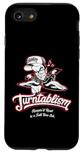 Turntablism Vinyl Record Plattenspieler DJ Disc Jockey Kostüm DJ Hülle für iPhone SE (2020) / 7 / 8 von Hip Hop Face Brand by Zoel One