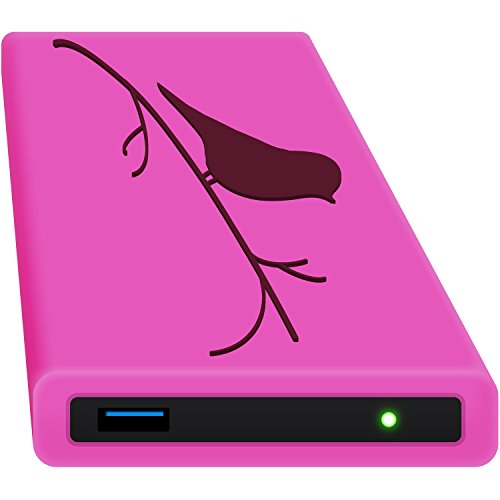HipDisk LS122 Early Bird externes Festplattengehäuse 2,5 Zoll USB 3.0 aus Aluminium mit Silikon-Schutzhülle für SATA HDD und SSD stoßfest wasserabweisend rosa-pink von HipDisk