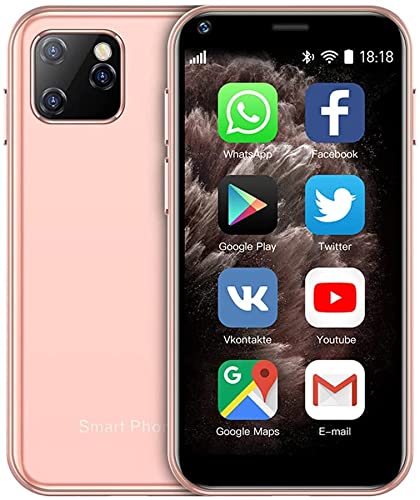 Hipipooo Kleines Mini-Telefon, entsperrtes 3G-Dual-SIM-Smartphone, 2,5-Zoll-1000-mAh-Android-8.1-Kindertelefon, 2 GB + 16 GB(XS11-Rosa) von Hipipooo