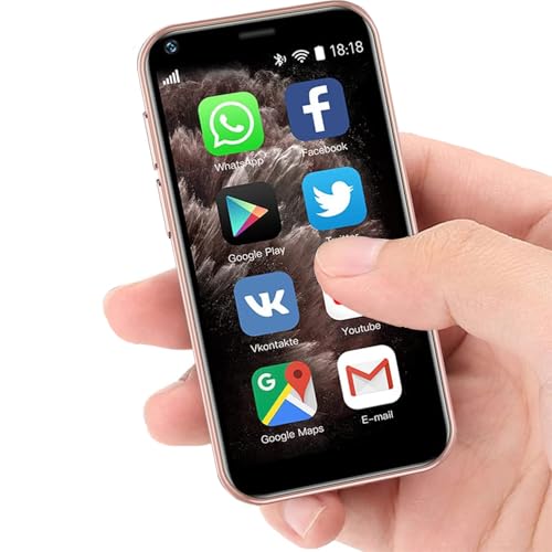 Hipipooo Kleines Mini-Telefon, entsperrtes 3G Dual SIM Smartphone, 2,5 Zoll 1000mAh Android 8.1 Kindertelefon, 2 GB + 16 GB(XS11-Rosa) von Hipipooo