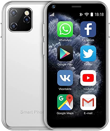 Hipipooo Kleines Mini-Telefon, entsperrtes 3G-Dual-SIM-Smartphone, 2,5-Zoll-1000-mAh-Android-8.1-Kindertelefon, 2 GB + 16 GB(XS11-Weiß) von Hipipooo