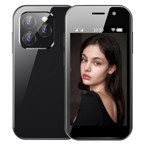 Hipipooo Mini-Smartphone, entsperrt, 4G-Handy, 3,0 Zoll, Dual-SIM, 2600 mAh Akku, 2 MP + 5 MP Kamera, Gesichtsentsperrung (2 GB + 16 GB) von Hipipooo