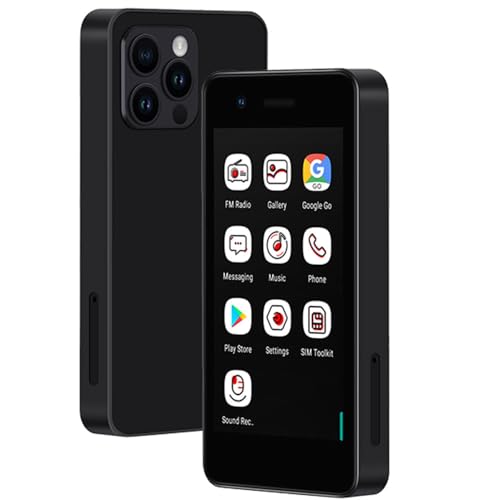 Hipipooo Mini-Smartphone, entsperrtes 4G-Kleintelefon, 2,95 Zoll, Dual-SIM, 1400 mAh Akku, 2 MP + 5 MP Kamera, Android 9 Kindertelefon, Backup-Telefon für Erwachsene 2 GB + 16 GB (4G-Schwarz) von Hipipooo