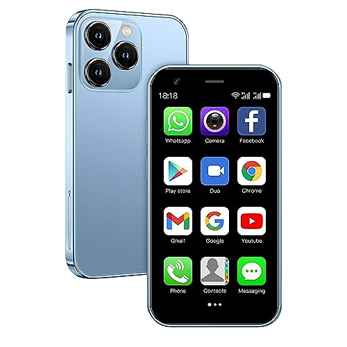 Hipipooo Mini-Telefon, entsperrtes 3G-Dual-SIM-Smartphone, 3 Zoll 1000 mAh Android 8.1 Backup-Smartphone, 2 GB + 16 GB(XS15-Blau) von Hipipooo