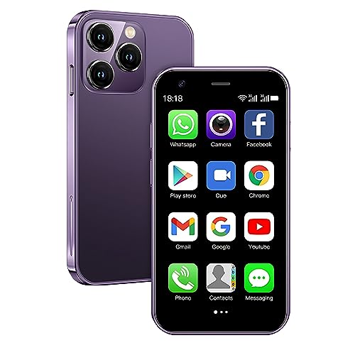 Hipipooo Mini-Telefon, entsperrtes 3G-Dual-SIM-Smartphone, 3 Zoll 1000 mAh Android 8.1 Backup-Smartphone, 2 GB + 16 GB(XS15-lila) von Hipipooo