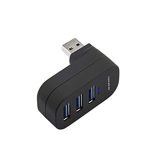 Hipipooo USB 3.0 Hub 90 °/180 ° Grad Drehbar USB Splitter USB auf USB Adapter Hubs für Windows PS3, Xbox, WII, PC, Mac, Laptop, Mac Book, Tablet Tab (Schwarz) von Hipipooo