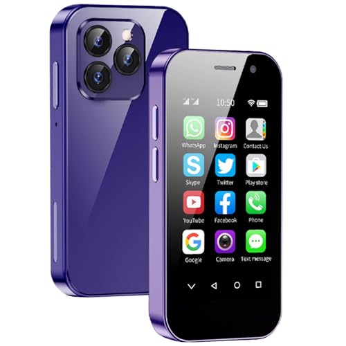 Hipipoo Mini Smartphone, 4G kleines Telefon 3.0 Zoll, Dual SIM Karten, 2600mAh Batterie, 2MP+5MP Dual Kameras, Kindertelefon mit Gesichtsentsperrungsfunktion, Erwachsener Backup Telefon von Hipipooo