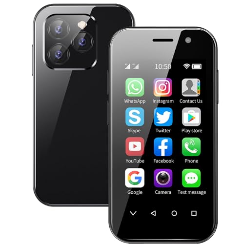 Hipipoo Mini Smartphone, 4G kleines Telefon 3.0 Zoll, Dual SIM Karten, 2600mAh Batterie, 2MP+5MP Dual Kameras, Kindertelefon mit Gesichtsentsperrungsfunktion, Erwachsener Backup Telefon von Hipipooo
