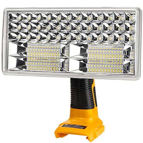 Hipoke 18V Akku LED Arbeitslicht Tragbare Weit&Long-Strecke Baustelle Lampe im Freien mit USB-Ladeanschluss, 4200lm Taschenlampe kompatibel mit Dewalt 14.4V-20V Lithium-Batterie DCB184 DCB182 DCB181 von Hipoke