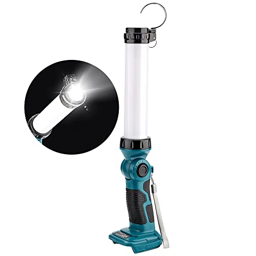 Hipoke 2000LM Akku LED Arbeitslicht Tragbare Baustelle Taschenlampe mit USB-Anschluss Kompatibel mit MaKita 14.4V-20V Lithium-Batterie BL1860 BL1850,für Auto Reparatur Camping Attic Notbeleuchtung von Hipoke