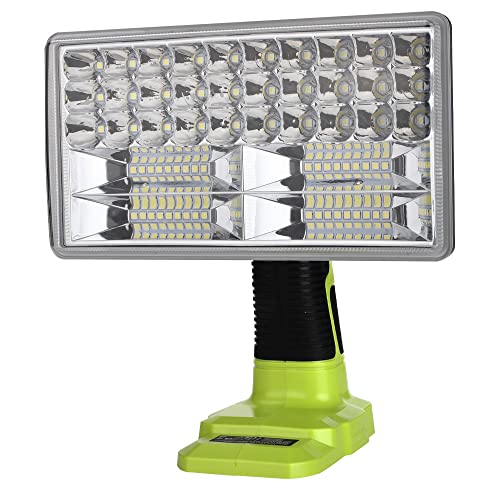 Hipoke Kabellose LED-Arbeitsleuchte Outdoor Taschenlampe, 3300LM Spotlight & Floodlight Lamp Kompatibel mit Ryobi ONE+ Plus 14,4V-18V Lithium-Ionen-NI-Cd-NI-Mh-Akku P107 P108 (kein Akku) von Hipoke