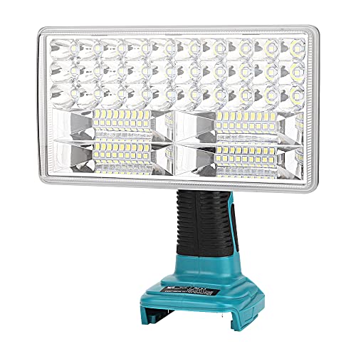 Hipoke Kabelloses LED-Arbeitslicht,tragbares Außen-Weit- und Langstrecken-Baustellenlicht mit USB-Anschluss, 30W 3300lm Taschenlampe,kompatibel mit MaKita 14,4V-20V Lithium-Batterie BL1860 BL1850 von Hipoke