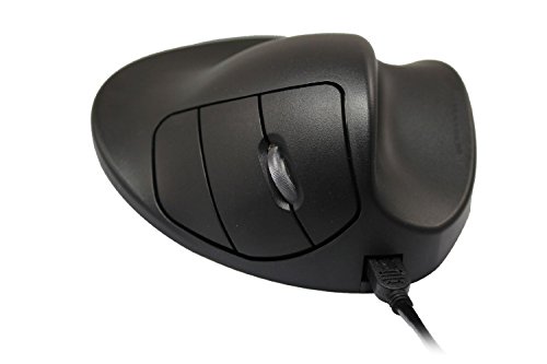 HIPPUS L2UB-LC HandShoe Mouse rechts L wireless | Funkmaus | ergonomisches Design - Vorbeugung gegen Mausarm/Tennisarm (RSI Syndrom) - besonders armschonend | 2 Tasten, Large, Schwarz von Hippus