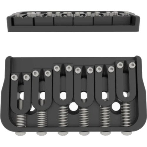 Hipshot 6-String Fixed Guitar Bridge .125 Inch Black With Steel Saddles and 3.2mm Bridge Plate Hipshot 6-String Fixed Guitar Bridge .125 Inch Black With Steel Saddles and 3.2mm Bridge Plate von Hipshot