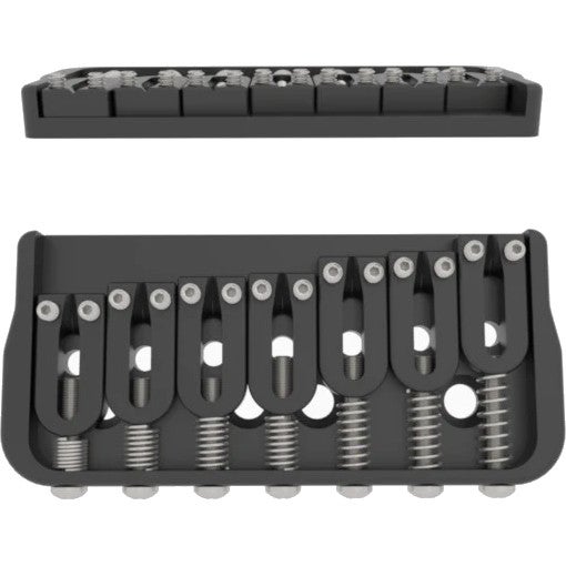 Hipshot 7-String Fixed Guitar Bridge .125 Inch Black With Steel Saddles and 3.2mm Bridge Plate Hipshot 7-String Fixed Guitar Bridge .125 Inch Black With Steel Saddles and 3.2mm Bridge Plate von Hipshot