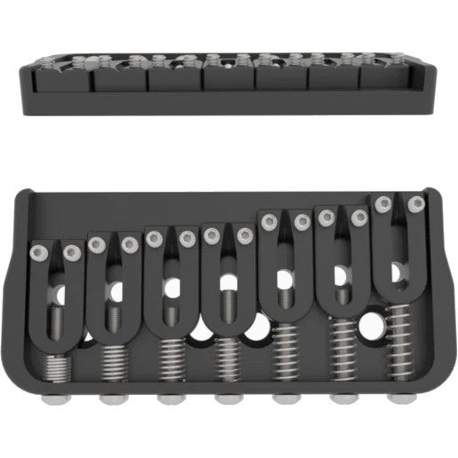 Hipshot 7-String Fixed Guitar Bridge .175 Inch Black With Steel Saddles and 4.5mm Bridge Plate Hipshot 7-String Fixed Guitar Bridge .175 Inch Black With Steel Saddles and 4.5mm Bridge Plate von Hipshot