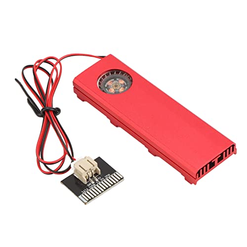 Hiraith M.2 NGFF NVME SSD-Kühlkörper, Vierfache Wärmeableitung, 5-V-Lüfter, SATA-Anschluss, Netzteil, SSD-Kühler (Rot) von Hiraith