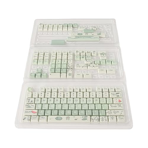 Hiraith Mechanische Tastatur-Tastenkappen, Benutzerdefinierte Tastenkappen, 148 Stück, Wasser- und ölabweisend, Satte Farben, Farbstoffsublimation, PBT für PC (Frosch) von Hiraith