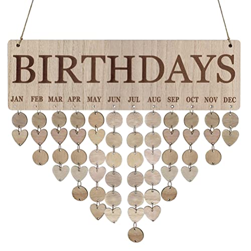 Holzkalender, Holzkalender, Familien-Geburtstagskalender mit Etiketten, Holz, DIY, Wandbehang, Brett, Geburtstagserinnerung, Kalender, Geschenke für Mama von Hiraith