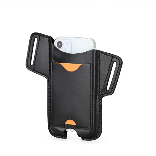 Hiram Leder Handy Holster Universal Hasp Hüfttasche Etui mit Gürtelschlaufe Handytasche mit Kartenfach für Herren von Hiram