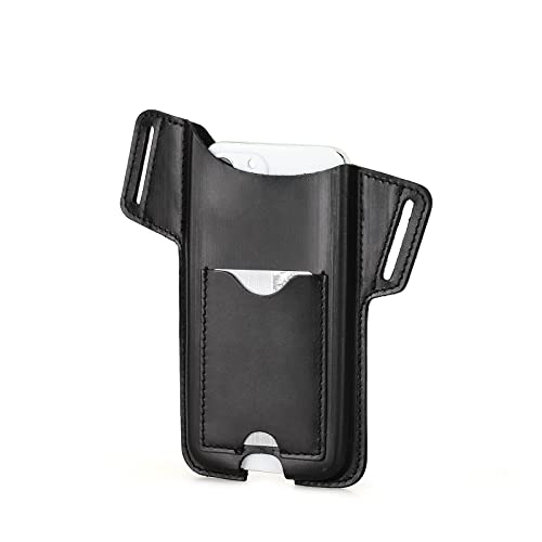 Hiram Leder Handy Holster Universal Hasp Hüfttasche Etui mit Gürtelschlaufe Handytasche mit Kartenfach für Herren von Hiram