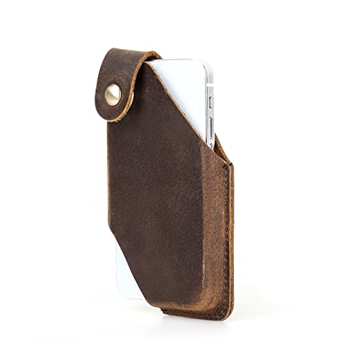 Hiram Leder-Handy-Holster Universal-Haspe Hüfttasche Etui mit Gürtelschlaufe Handytasche für Herren von Hiram