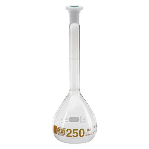 Hirschmann Duran Messkolben mit Polyethylen Stopfen, Klasse A, Braun Graduiert, NS 10/19, 5 ml Kapazität, 0,04 ml Toleranz, 70 mm Höhe, 2 Stück Hirschmann Duran Messkolben mit Polyethylen Stopfen, Klasse A, Braun Graduiert, NS 10/19, 5 ml Kapazität, 0,04 ml Toleranz, 70 mm Höhe, 2 Stück von Hirschmann