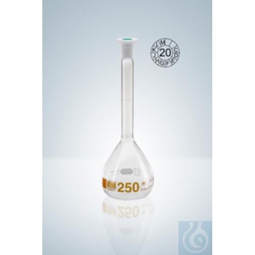 Hirschmann Duran Messkolben mit Polyethylen Stopfen, Klasse A, Braun Graduiert, NS 7/16, 5 ml Kapazität, 0,025 ml Toleranz, 70 mm Höhe, 2 Stück Hirschmann Duran Messkolben mit Polyethylen Stopfen, Klasse A, Braun Graduiert, NS 7/16, 5 ml Kapazität, 0,025 ml Toleranz, 70 mm Höhe, 2 Stück von Hirschmann