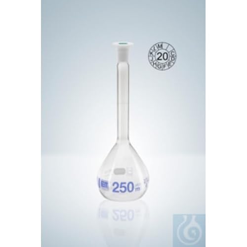 Hirschmann Duran Messkolben mit Polystopfen, Klasse A, Blau Graduiert, NS 10/19, 5 ml Kapazität, 0,04 ml Toleranz, 70 mm Höhe, 2 Stück Hirschmann Duran Messkolben mit Polystopfen, Klasse A, Blau Graduiert, NS 10/19, 5 ml Kapazität, 0,04 ml Toleranz, 70 mm Höhe, 2 Stück von Hirschmann