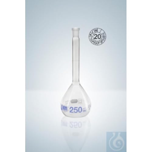 Hirschmann Duran Messkolben ohne Stopfen, Klasse A, Blau Graduiert, NS 7/16, 5 ml Kapazität, 0,025 ml Toleranz, 70 mm Höhe, 2 Stück Hirschmann Duran Messkolben ohne Stopfen, Klasse A, Blau Graduiert, NS 7/16, 5 ml Kapazität, 0,025 ml Toleranz, 70 mm Höhe, 2 Stück von Hirschmann