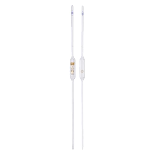 Hirschmann Kalksoda Glas Vollpipette, Klasse AS, Transparent, Braun Graduiert, 25 ml Kapazität, 0.03 ml Teilung von Hirschmann