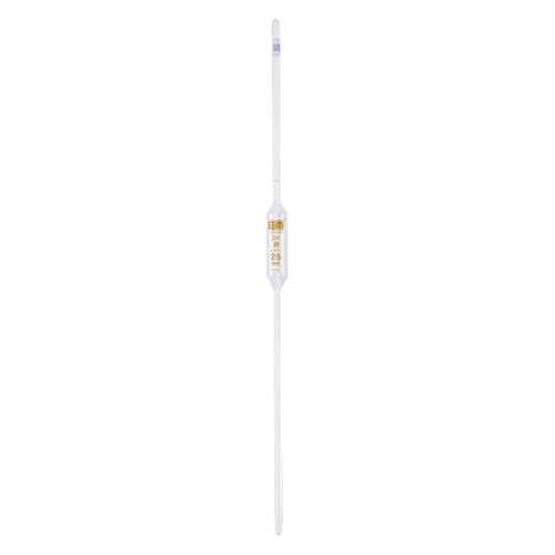 Hirschmann Kalksoda Glas Vollpipette, Klasse B, Transparent, Braun Graduiert, 100 ml Kapazität, 0.12 ml Teilung von Hirschmann